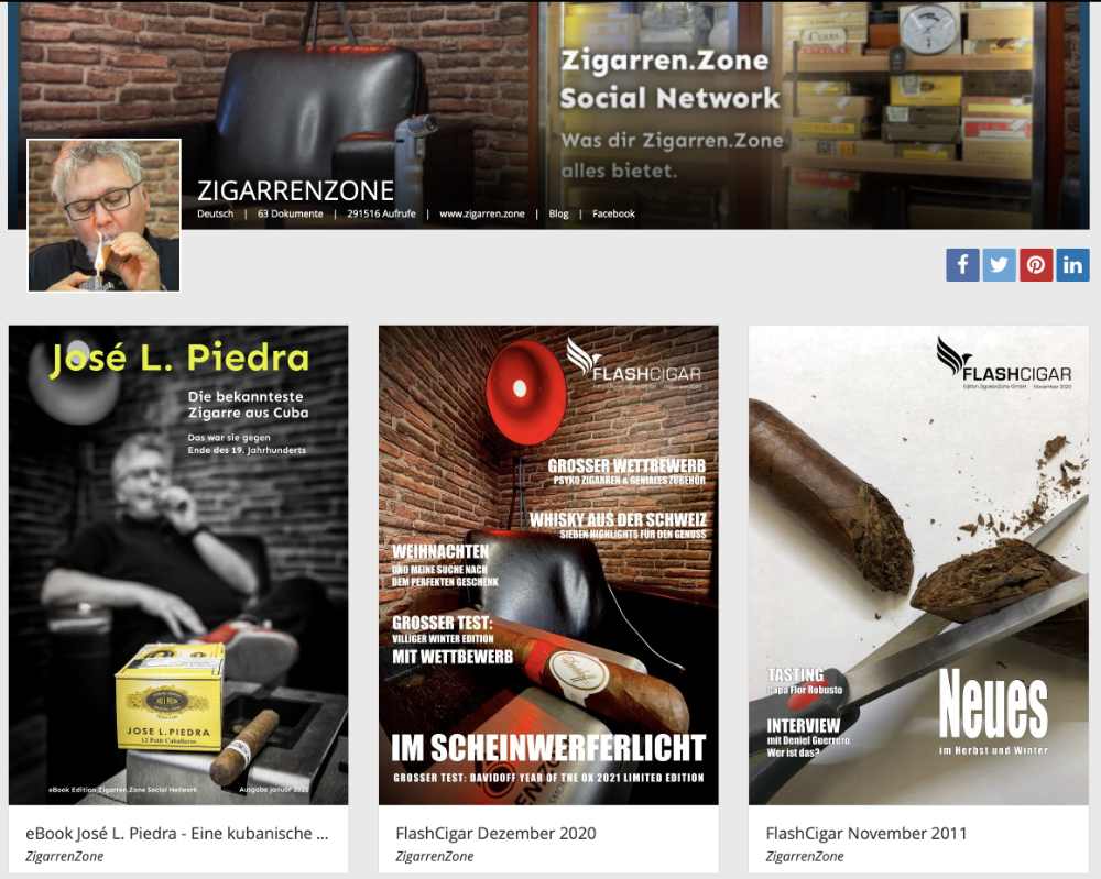 Magazines en ligne Zigarren.Zone Réseau social