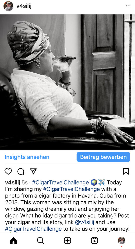 Destinazioni di viaggio dei sigari Urlab: Come condividere i vostri post su Instagram. Utilizzate sempre l'hashtag #CigarTravelChallenge e taggatemi @v4asilij in modo che possa trovare e condividere i vostri post.