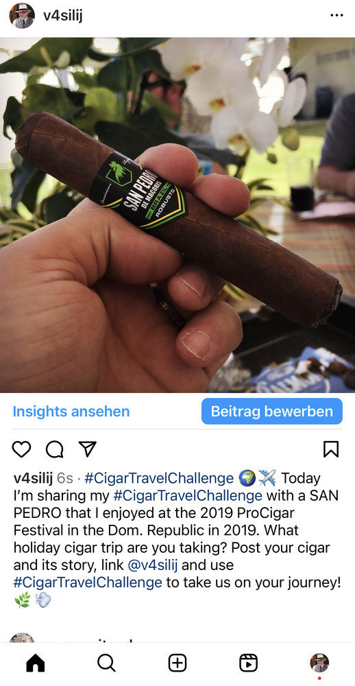 Utiliza siempre el hashtag #CigarTravelChallenge y etiquétame @v4asilij para que pueda encontrar y compartir tus publicaciones.